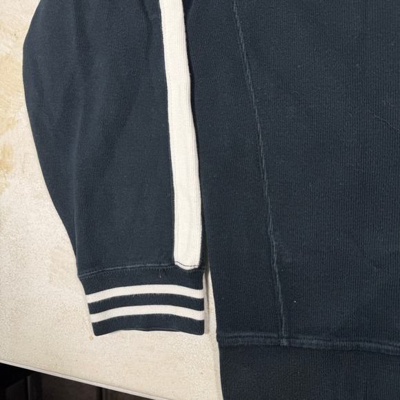 VTG Polo Ralph Lauren Mens Large Track Jacket Black White Stripe Full Zip Cotton - Picture 8 of 10